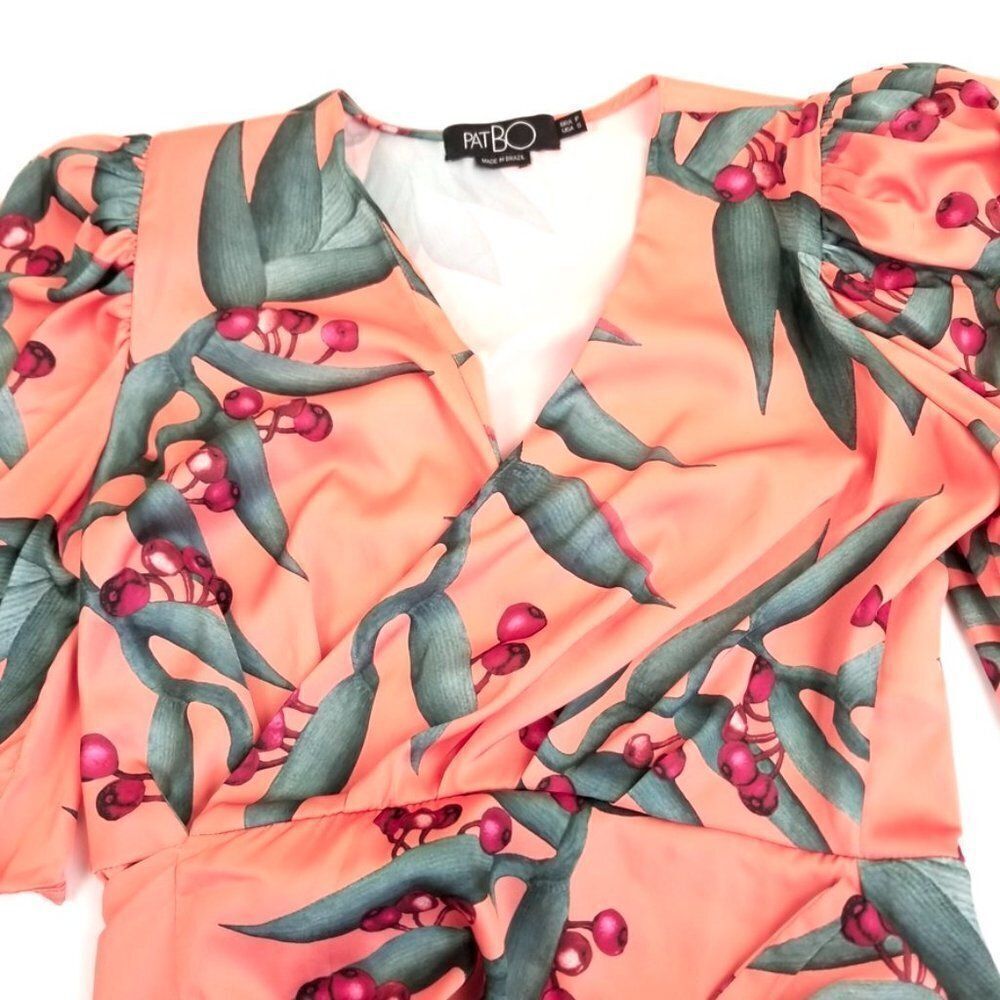 NWT PatBO Heliconia Coral Wrap Top and Maxi Wrap Skirt Matching Set Small Resort - Picture 6 of 16